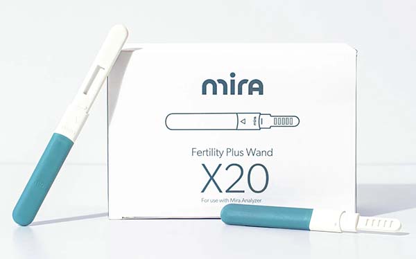 Mira Fertility "Fertility Plus" Test Wands, test estrogen (E3G) and luteinizing hormone (LH). Compatible with the Mira Analyzer and the Marquette Method NFP Mira Monitor Protocols